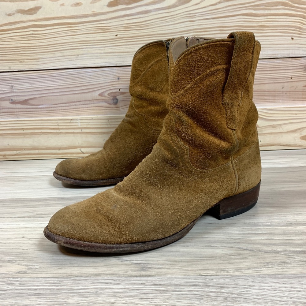 Tecovas The Dean Boot Mens 9 Whiskey Suede Western Ankle Zip Cowboy Boots 1013